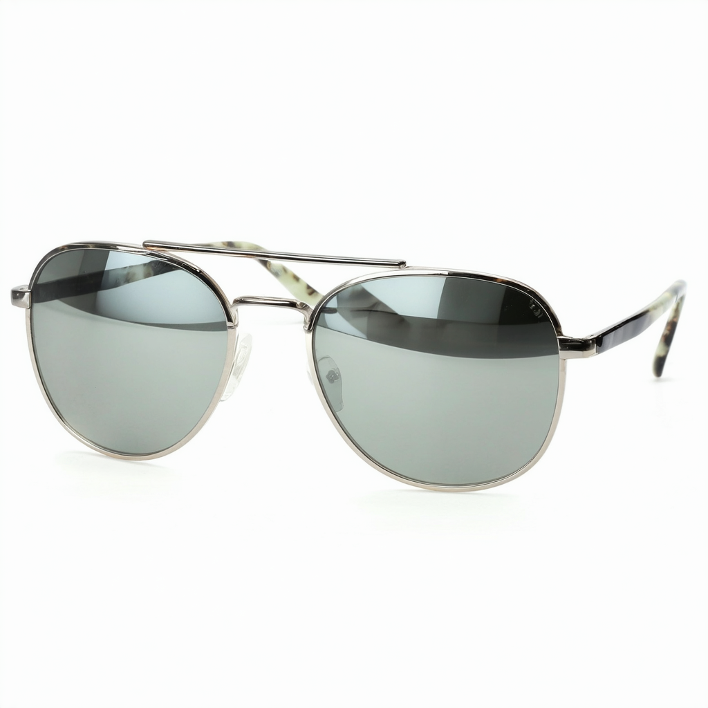 Classic Retro Fashion Horn Rimmed Style Sunglasses w/Fully Mirrored Lens