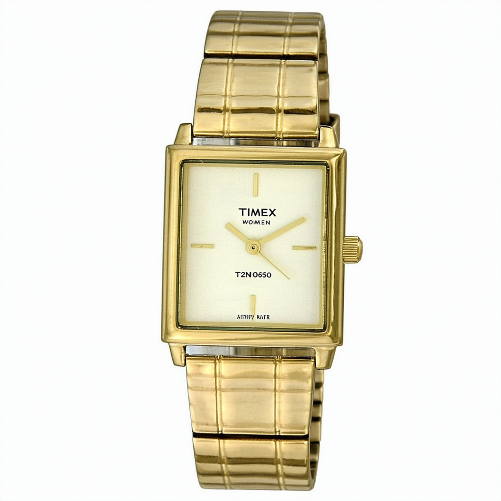 Timex Women's T2N050 Gold-Tone Fashion Rectangle Dress Watch