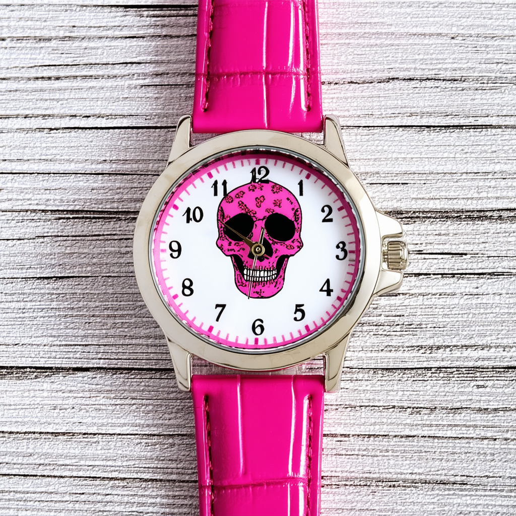 Betsey Johnson Women's BJ00019-06 Analog Pink Skull Dial Watch