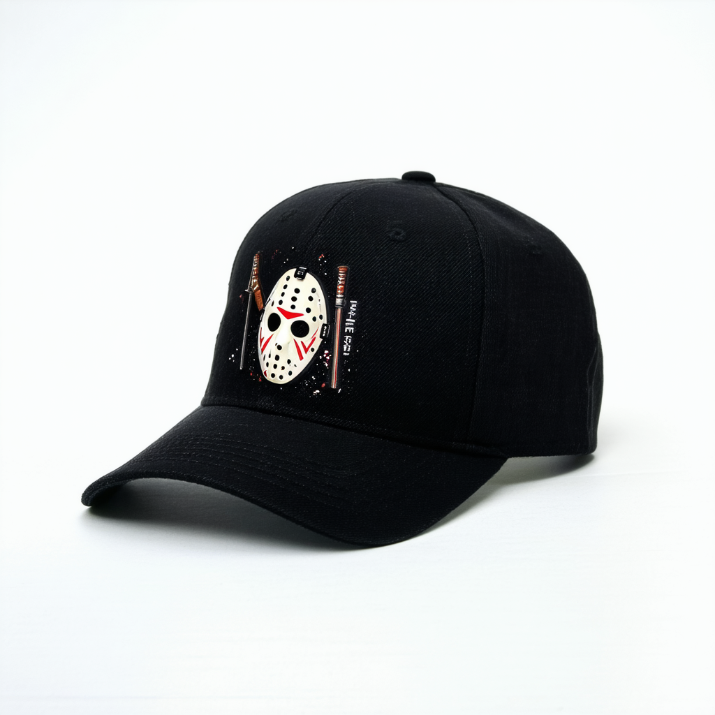 Jason Voorhees Friday The 13th Adjustable Snap Back Adult Hat in Black