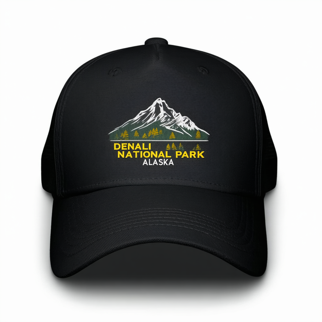 CafePress Denali National Park Alaska Black Cap Baseball Hat, Novelty Black Cap