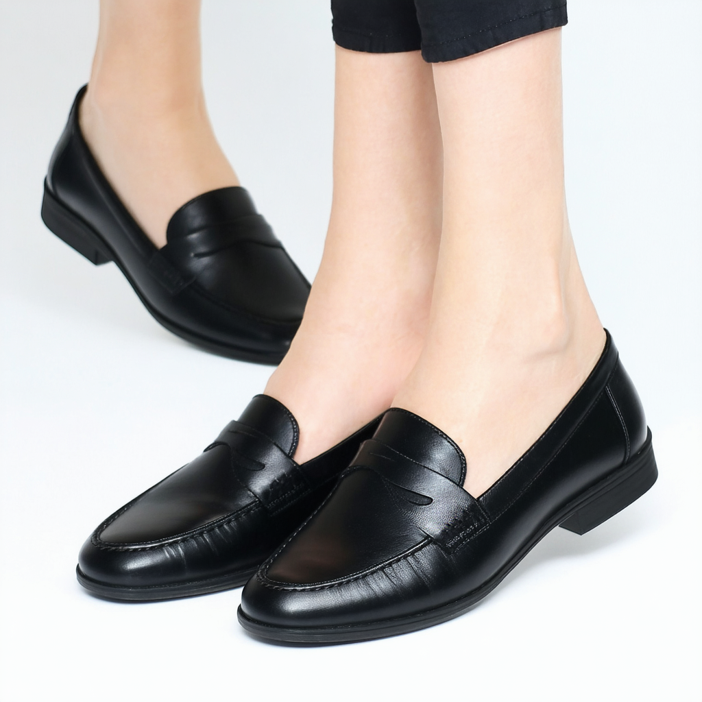 Naturalizer Women's Florence Slip-Ons Loafer, Black Leather,8.5 M US