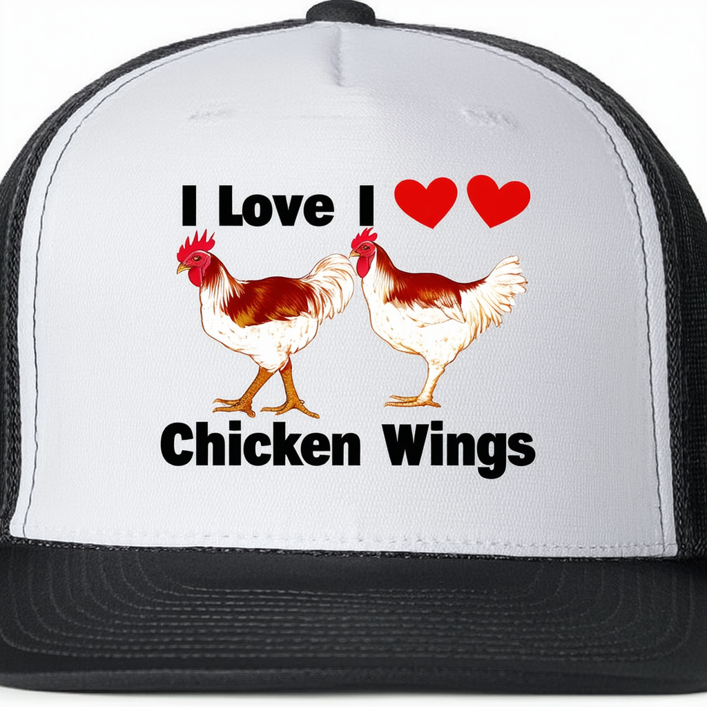 CafePress I Love Chicken Wings Trucker Hat