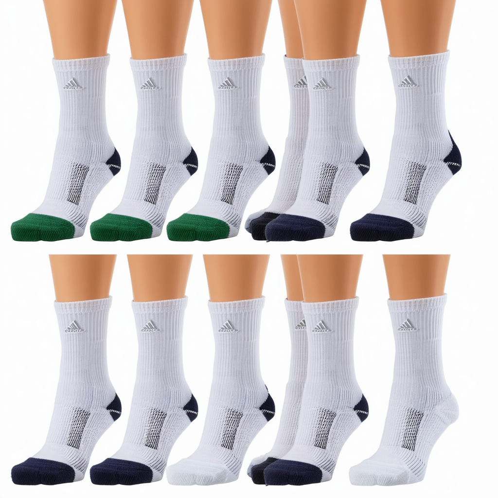 Adidas Women's Superlite Sport Socks-Size 5-10-Oder Resistant-6 Pair