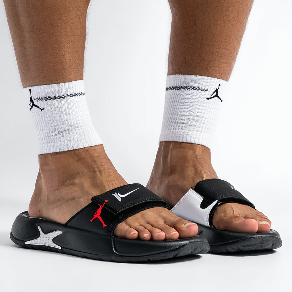 Jordan Nike Men's Hydro 4 Black/White/Gym Red Sandal