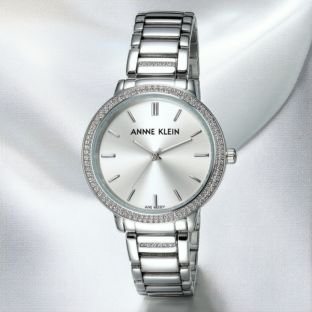 Anne Klein Women's "AK/1795MPSV" Premium Crystal-Accented Silver-Tone Bracelet Watch