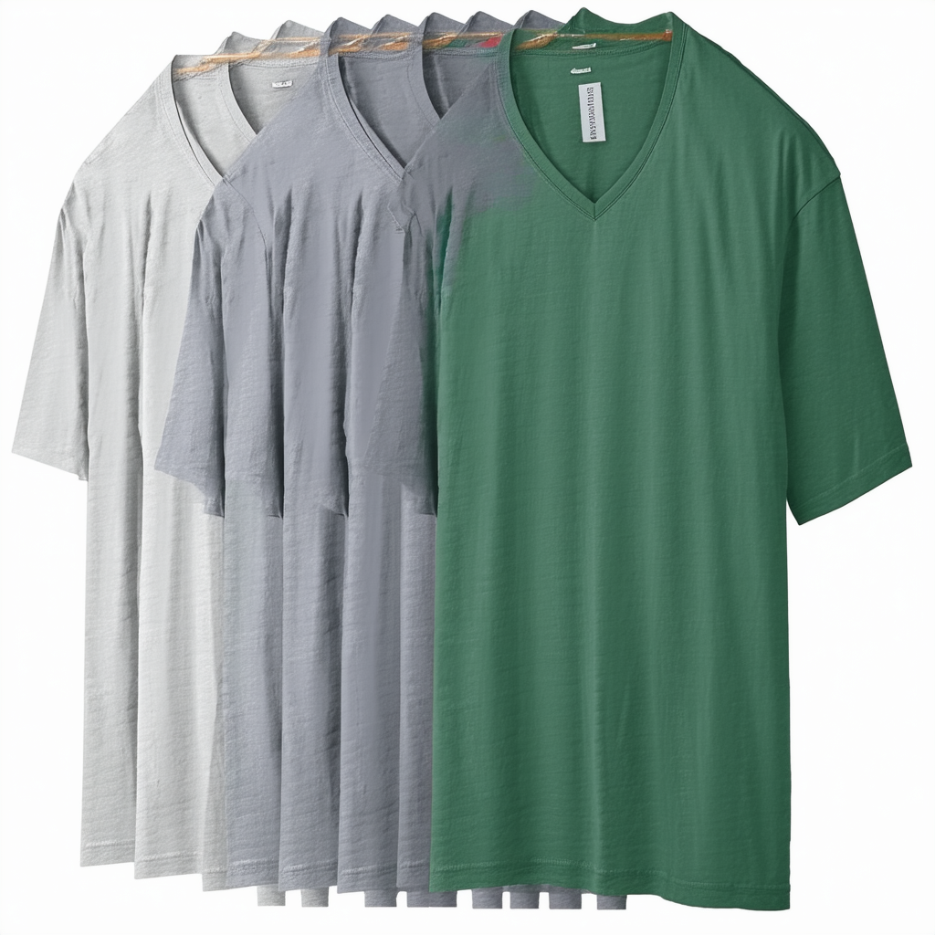 Hanes Men's 6-Pack V-Neck T-Shirt - 3 Vintage Green / 3 Vintage Grey - XXX-Large