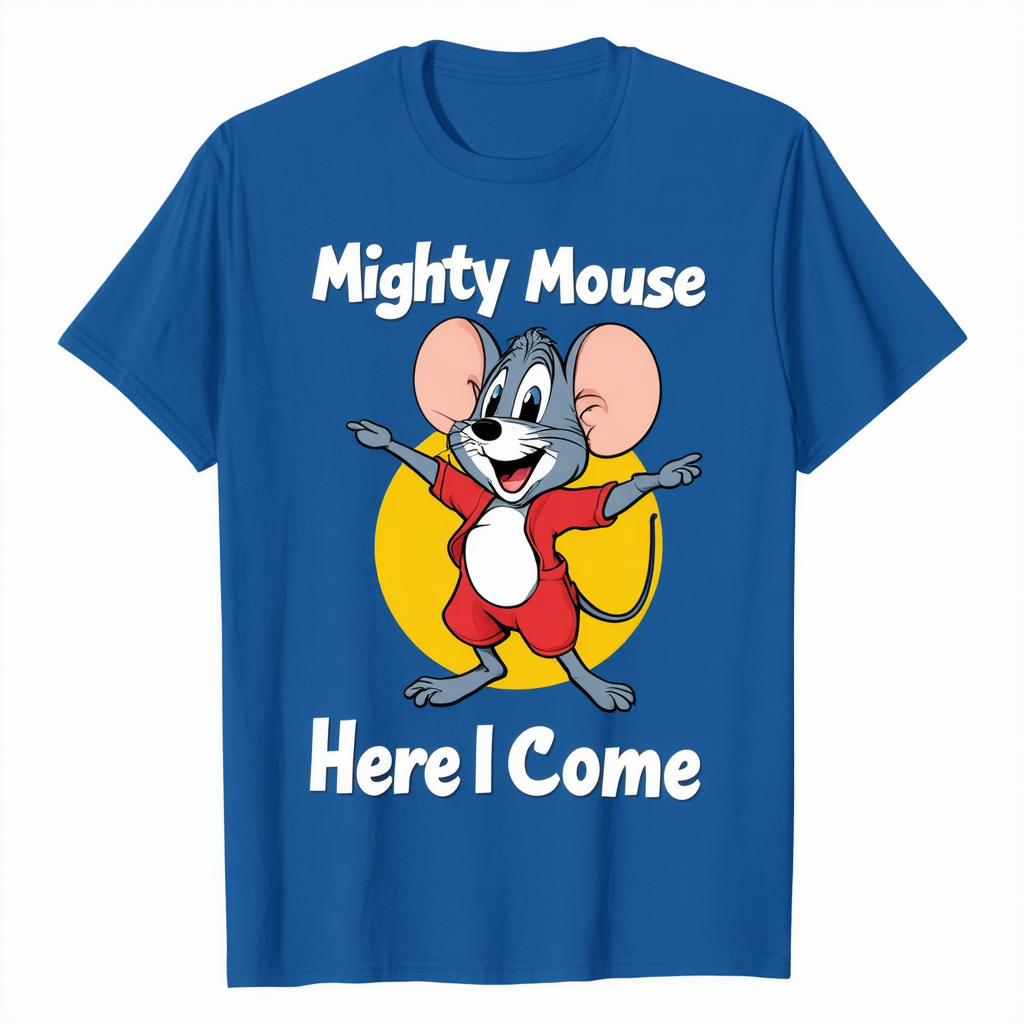 CafePress Mighty Mouse Here I Come T Shirt Comfort Tee