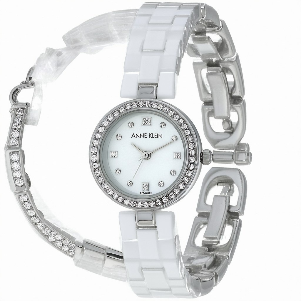 Anne Klein Women's AK/1893SVSV Premium Crystal Accented Silver-Tone Bracelet Watch