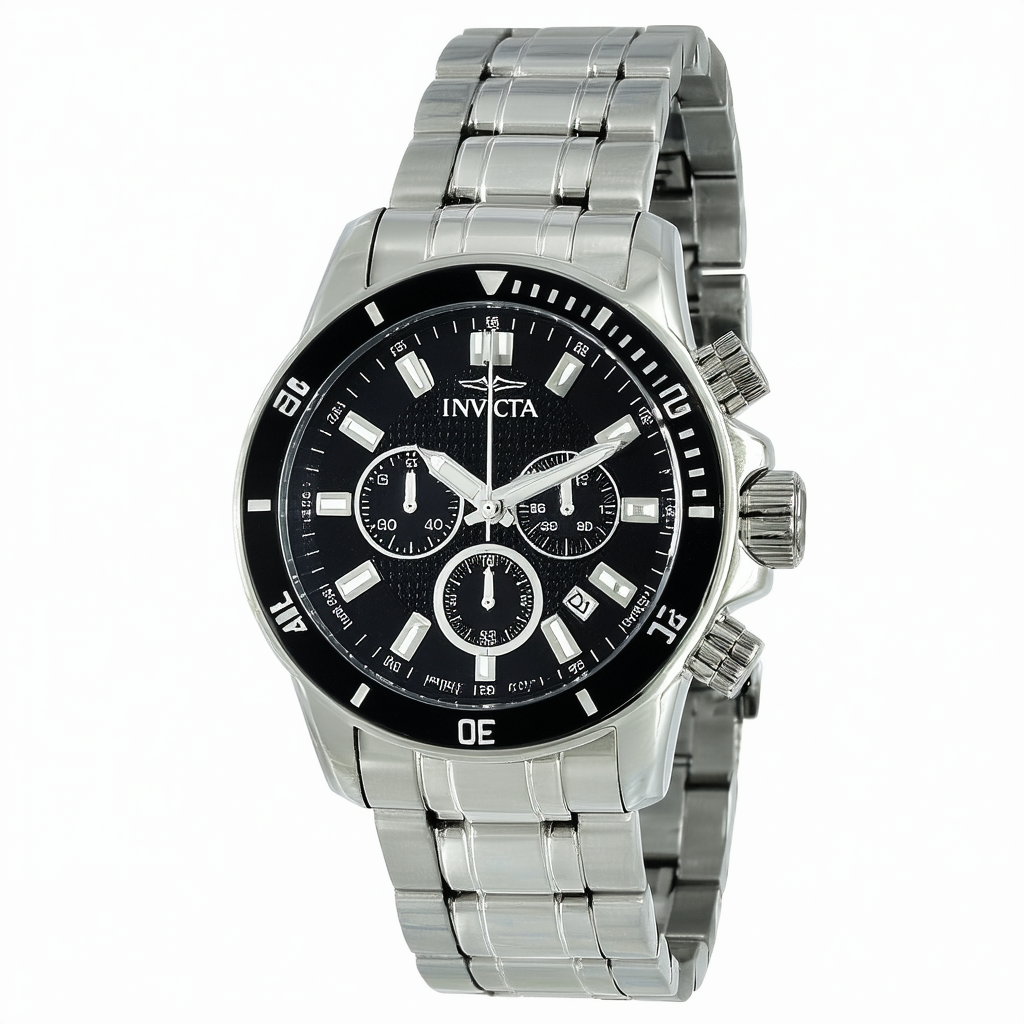 Invicta Men's 12652 Specialty Chronograph Black Textured Dial Stainless Steel Watch