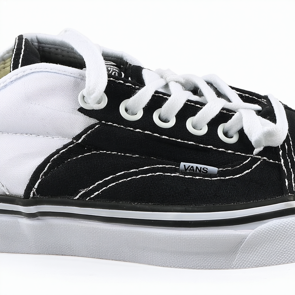 Vans Womens Authentic Canvas Lace Up Sneakers Casual Plimsolls Shoe - Black/Black - 8.5