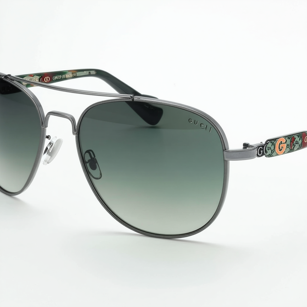 Gucci GG2234/S Sunglasses-08EB Semi Ruthenium (UC Green Polarized Lens)-63mm
