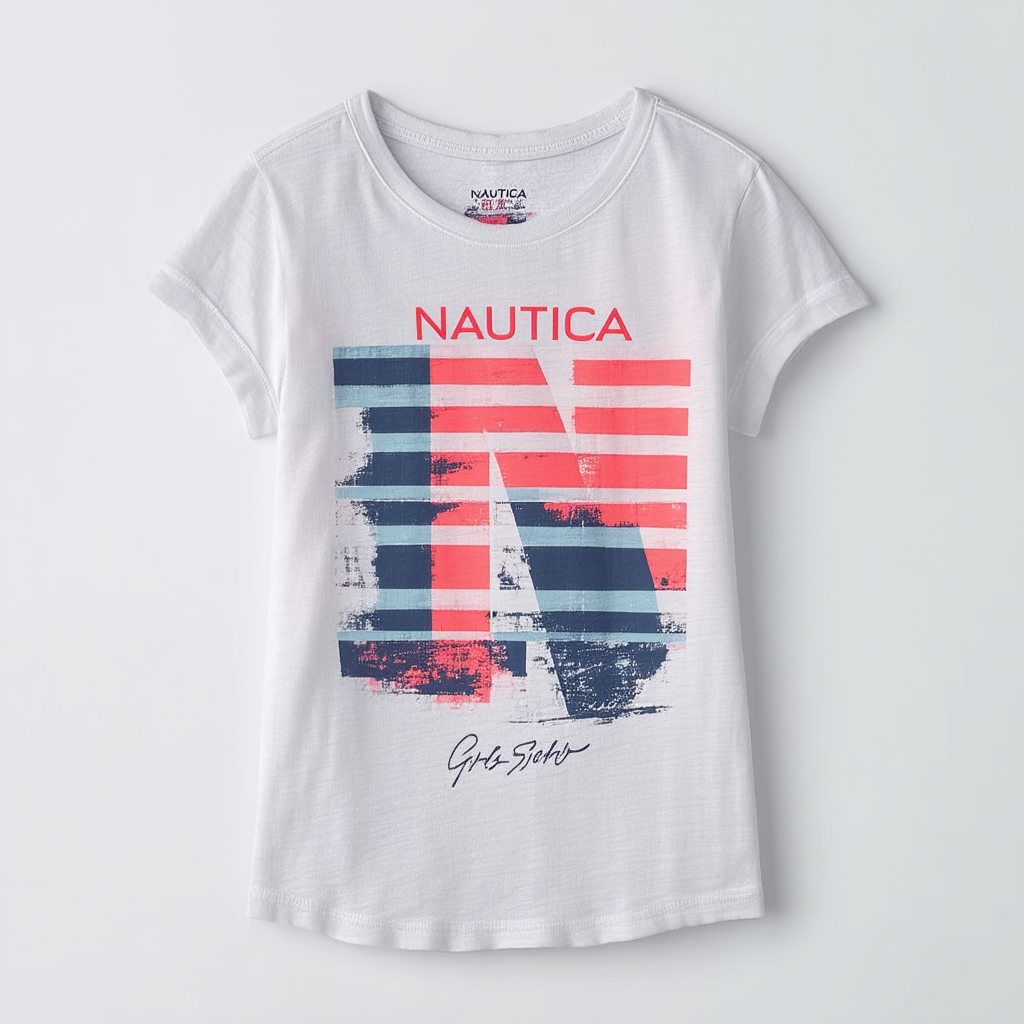 Nautica Girls' Short Sleeve Graphic T-Shirt