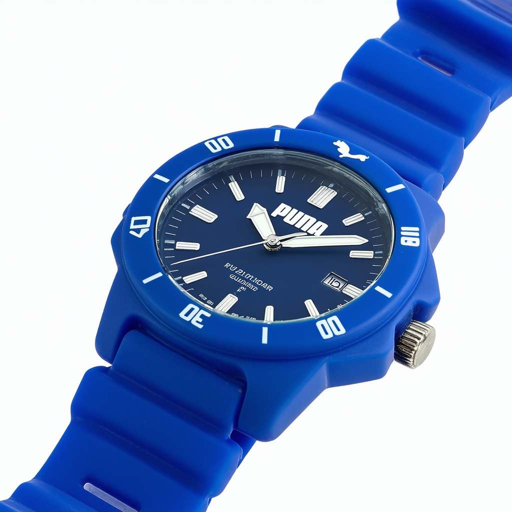 PUMA Quartz Plastic and Polyurethane Watch, Color:Blue (Model: PU911101003)