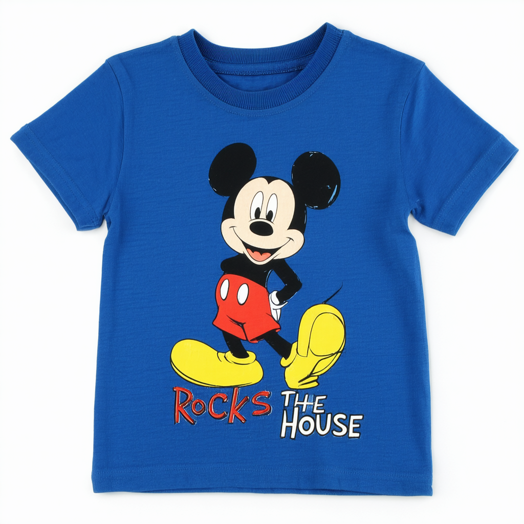 Mickey Mouse Toddler Boys Shirt Mickey Mouse Rocks The House Tee Blue