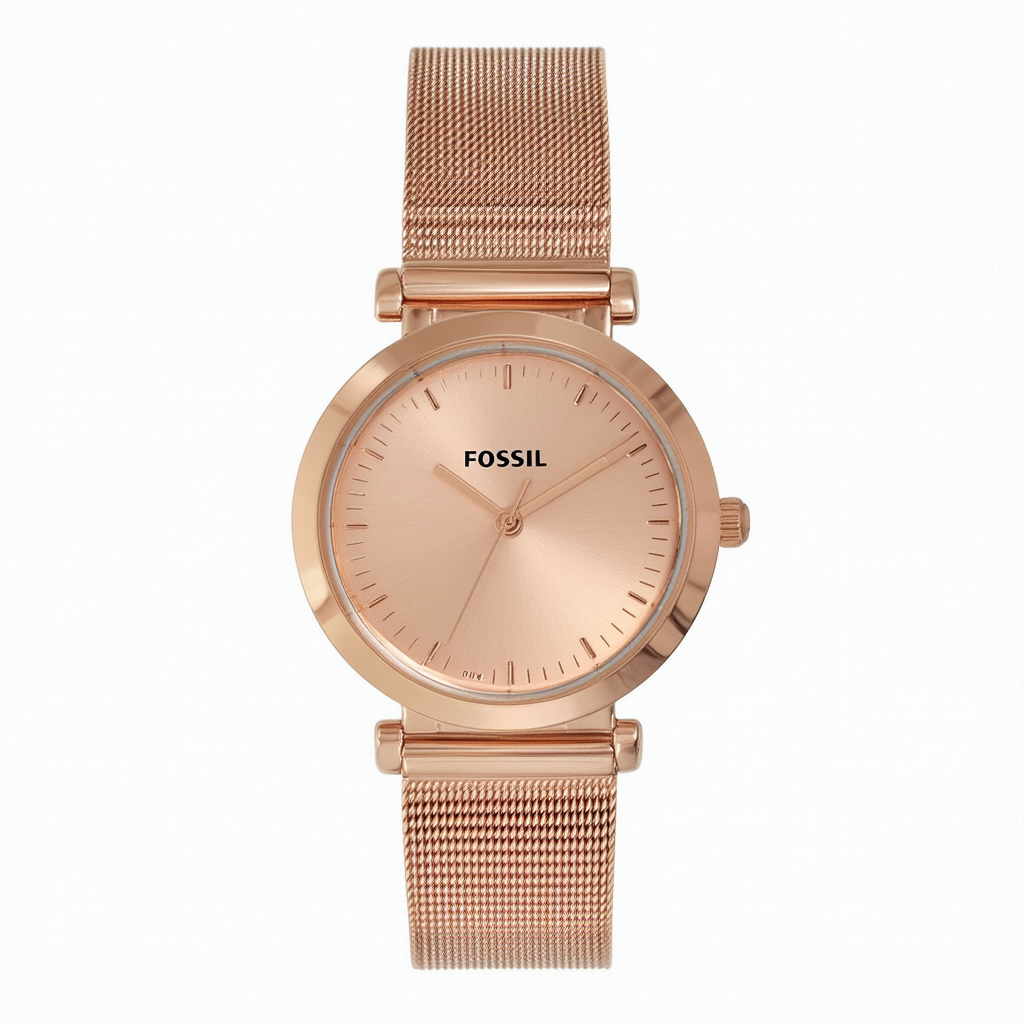 Fossil Women's ES3019 Stainless Steel Analog Rose Gold Dial Watch