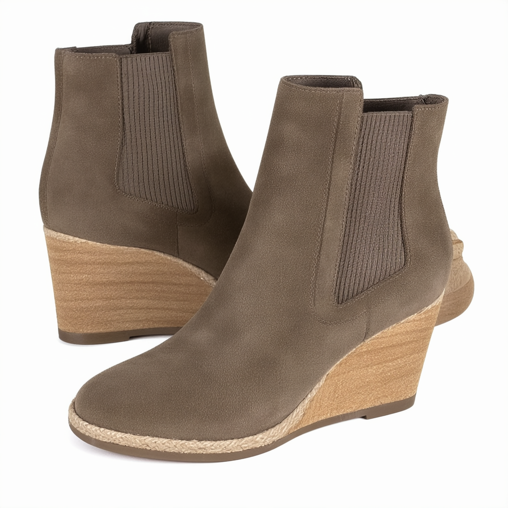 MICHAEL Michael Kors Women's Whitaker Wedge Boot Dark Khaki Suede