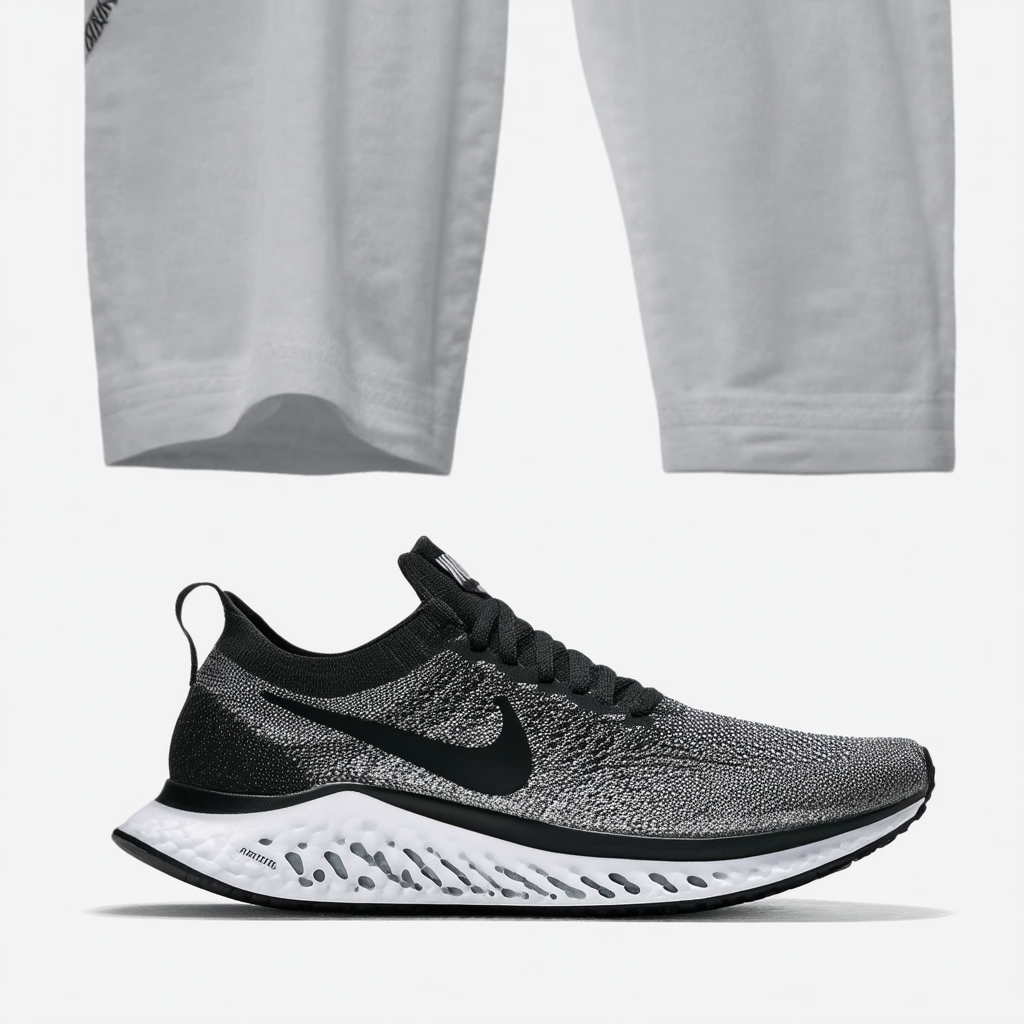 Nike Men's Epic React Flyknit Running Shoes, Black/Gunsmoke, 10