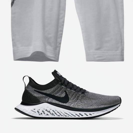 Nike Men's Epic React Flyknit Running Shoes, Black/Gunsmoke, 10