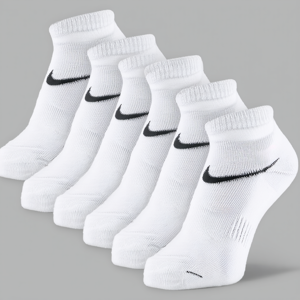 Nike Young Athletes Lightweight Ankle 6-Pair Pack Socks Kids WHITE 7C-10C (4-5 US Sock Size)