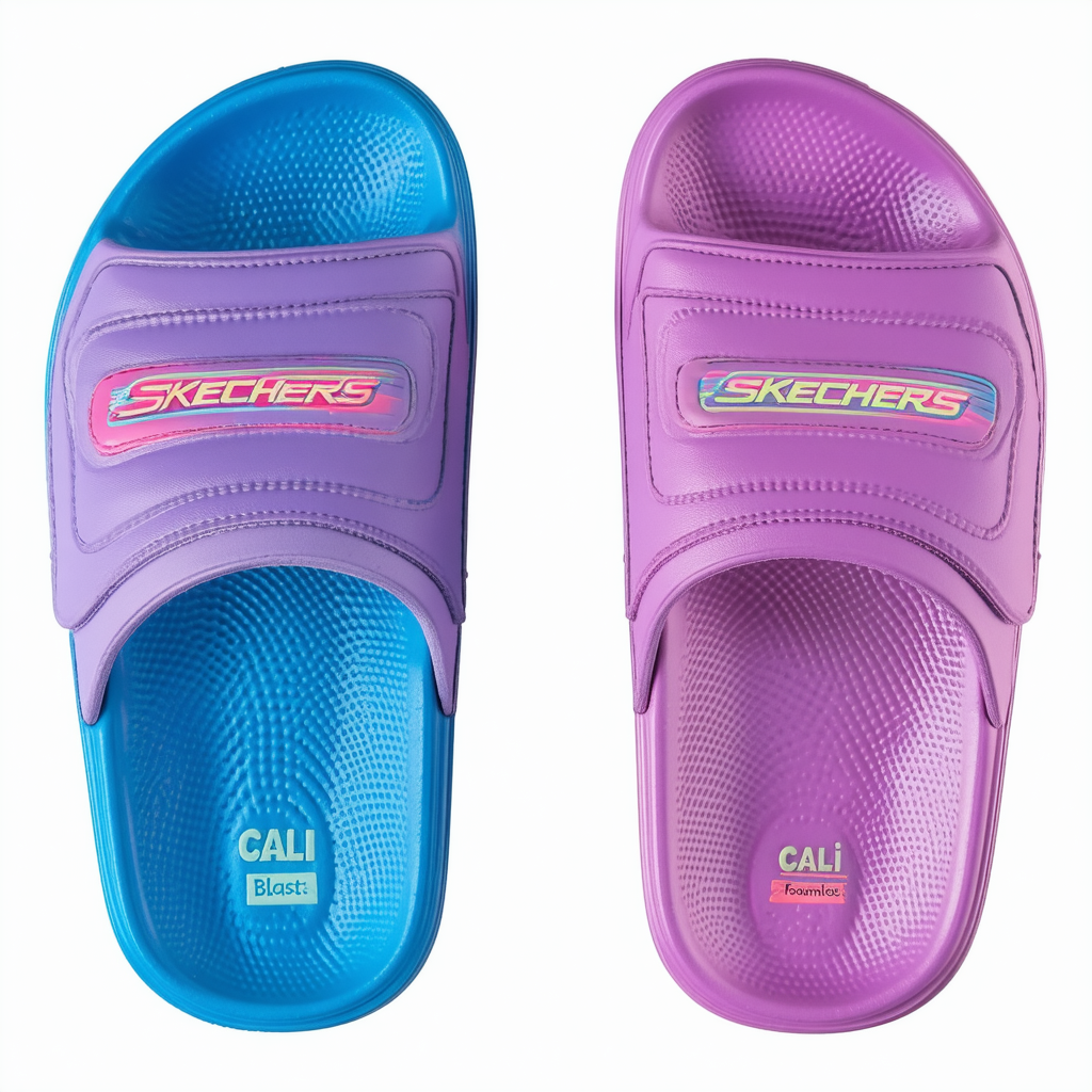 Skechers Unisex-Child Foamies Cali Blast-Color Rager Slide Sandal