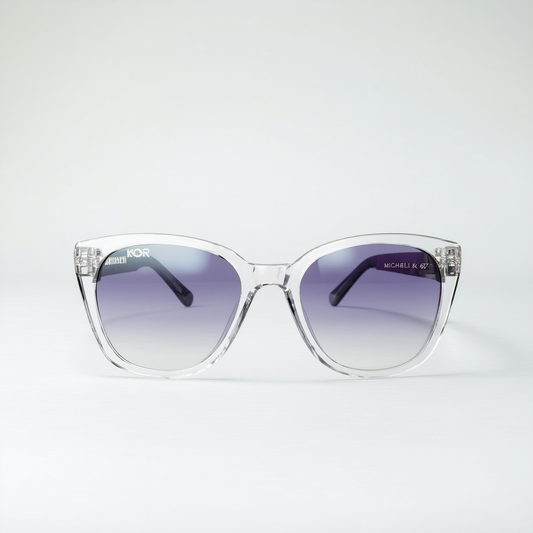 Michael Kors MKS 678 Marrakech 971 Clear/Silver Oversized Fashion Sunglasses