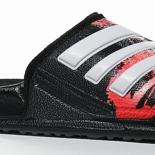 adidas New Men's Adissage Graphic 2 Slide Black/White/Scarlet 12