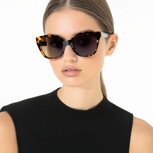 Michael Kors ABELA I MK6038 Sunglasses 31325M-54 - Tortoise/Fuschia Frame, Grey MK6038-31325M-54