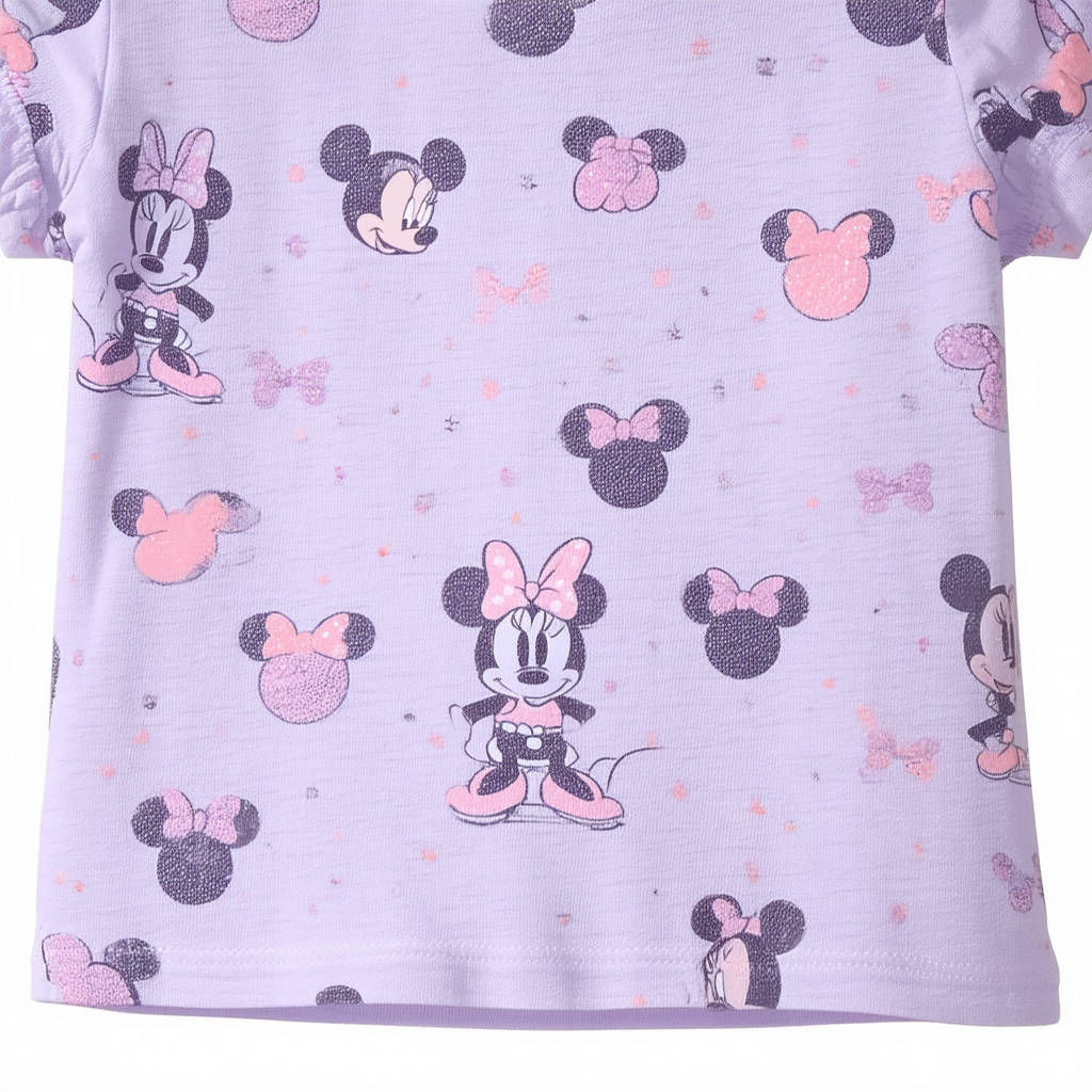 Disney Little Girls' Minnie Body Toddler Girl Short Sleeve T-Shirt, Lilac, 4T