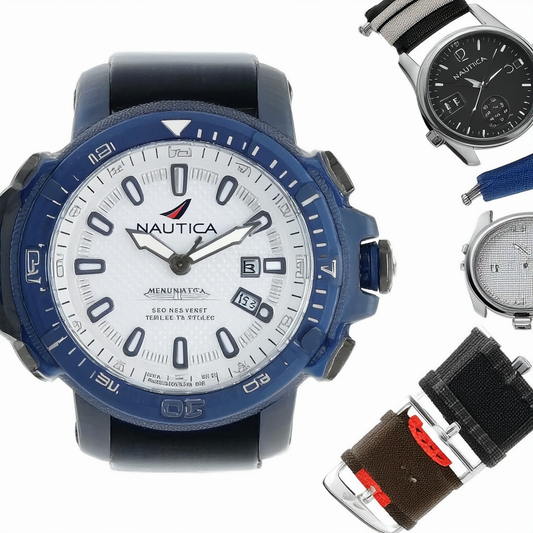 Nautica Men's N11566G Stainless Steel Watch with Interchangeable Bands