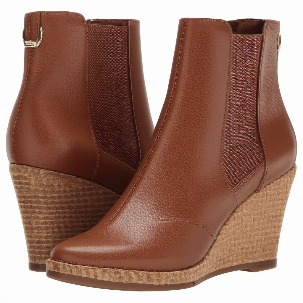 MICHAEL Michael Kors Women's Celena Wedge Luggage Leather 8 M