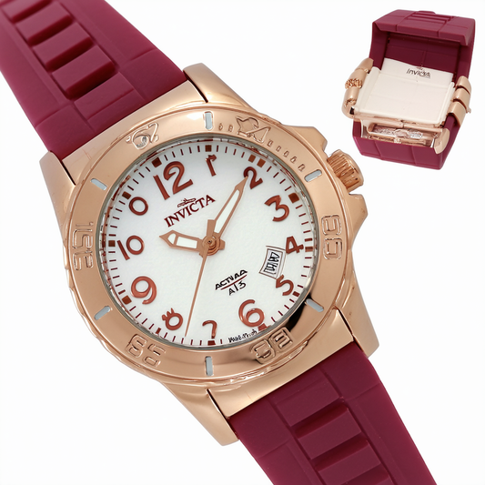 Activa By Invicta Women's AA301-021 Rose Gold Tone Dial Rose Gold Tone Polyurethane Watch