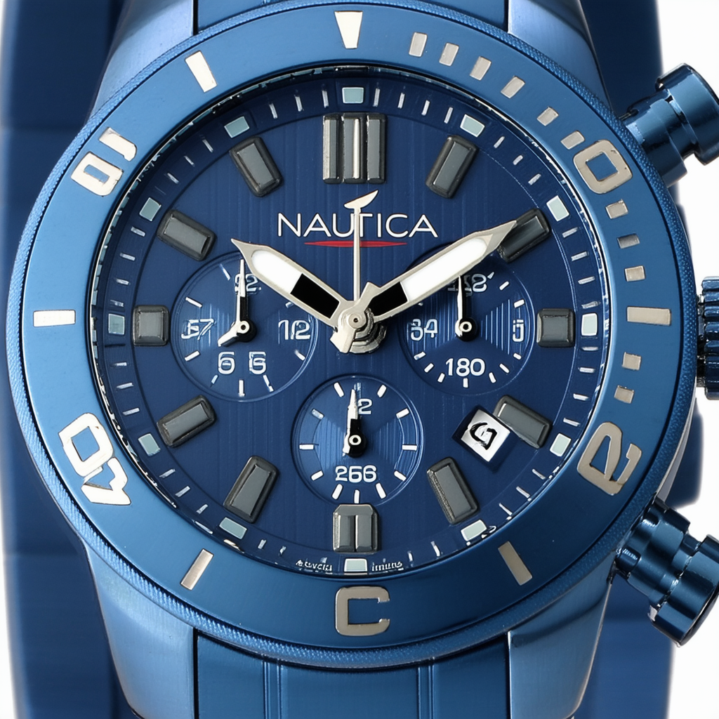 Nautica Men's NAD18509G NCC 01 Chrono Analog Display Quartz Blue Watch