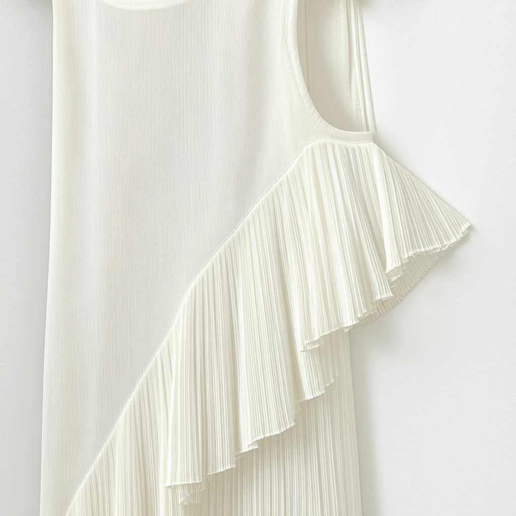 Calvin Klein Women's Sleeveless Dress with Side Pleated Ruffle