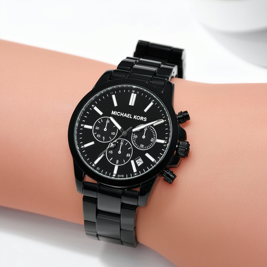 Michael Kors Women's MK6438 Ritz Analog Display Quartz Black Watch