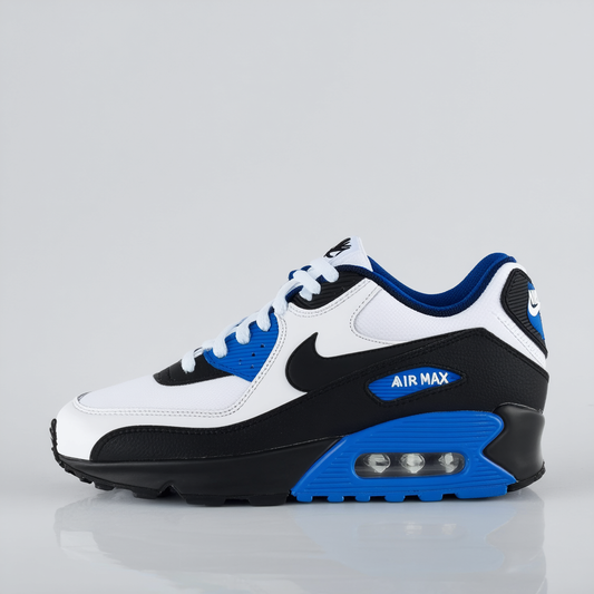 NIKE Mens Air Max 90 Em White Black Blue 554719-114 9.5