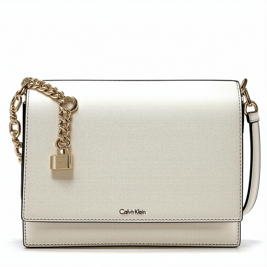 Calvin Klein Women's Hayden Key Item Signature Top Zip Chain Crossbody