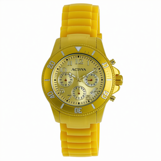 Activa By Invicta Unisex AA200-020 Gold Dial Gold Plastic Watch