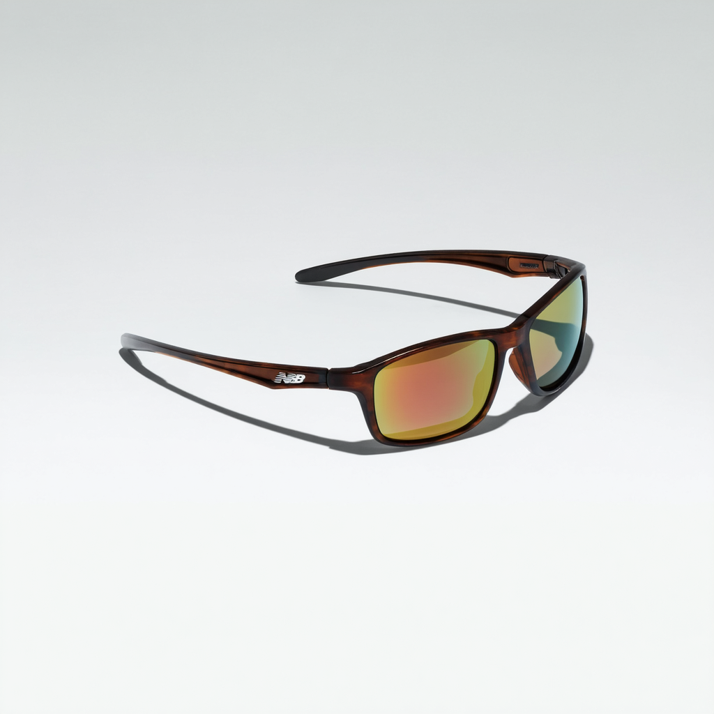 New Balance Sun NB 939-2 Sunglasses, Shiny Dark Demi, Polarized Brown with Silver Flash Mirror