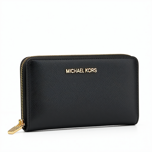 Michael Kors Bedford Zip Around Continental (Black) Wallet