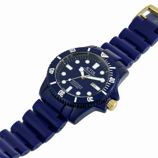 Activa By Invicta Unisex AA300-003 Dark Blue Dial Dark Blue Polyurethane Watch