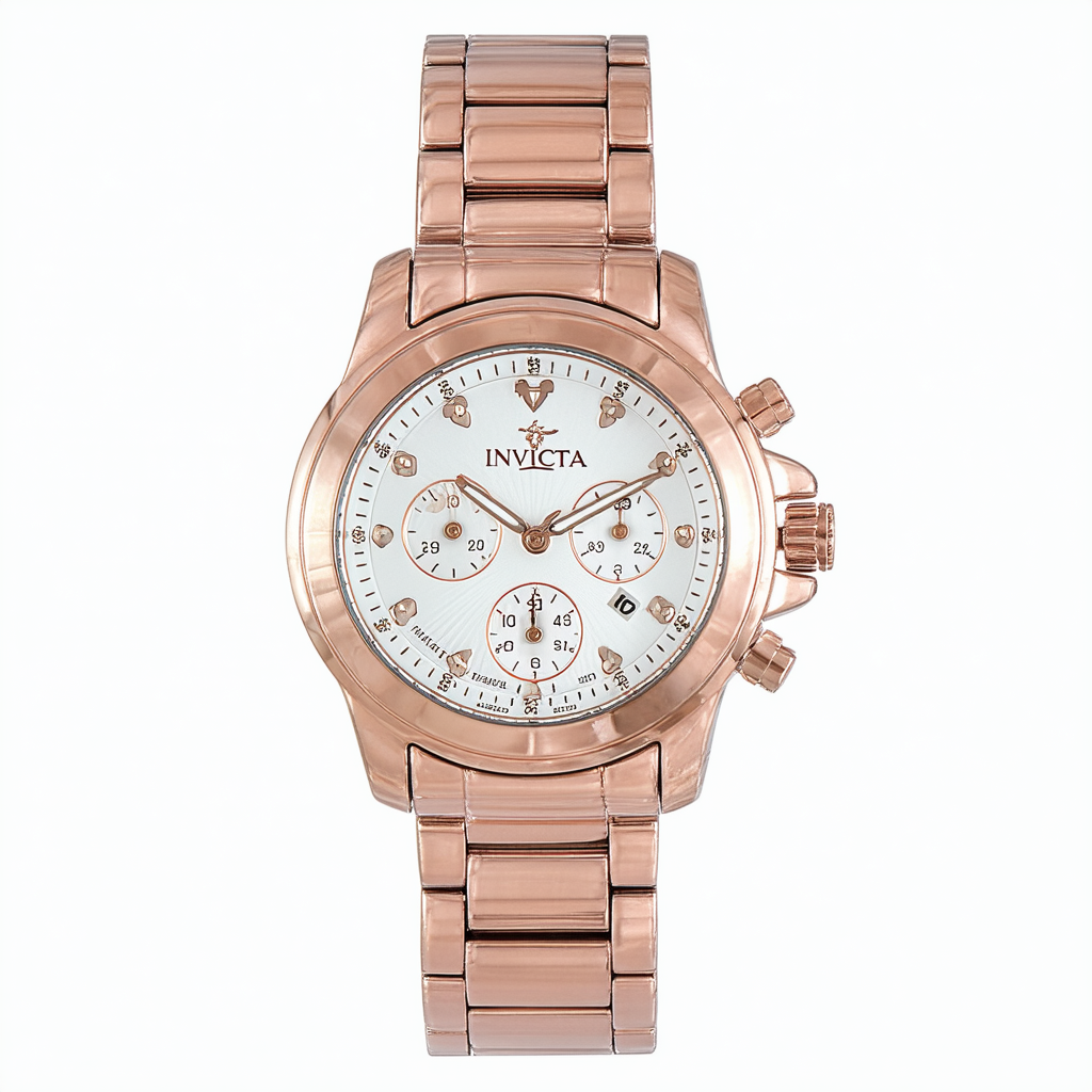 Invicta Women's Angel Quartz Watch with Stainless Steel Strap, Rose Gold, 16 (Model: 31112)