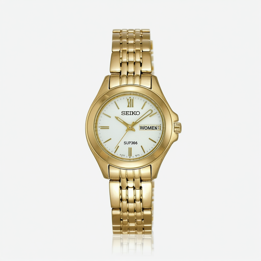 SEIKO Women's SUP396 Ladies Dress Analog Display Japanese Quartz Gold Watch
