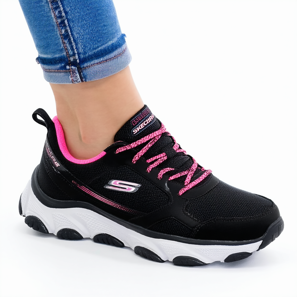 Skechers Skech-Air 2.0 Discoveries Womens Sneakers Black/Hot Pink