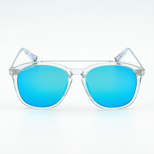 Michael Kors MK1010-110525 Sunglasses ADRIANNA I CLEAR/SILVER w/TEAL MIRROR 54mm