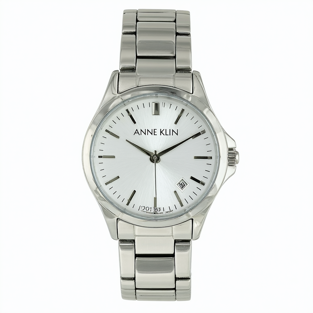 Anne Klein Classic Silver Dial Stainless Steel Ladies Watch AK2702BYGB