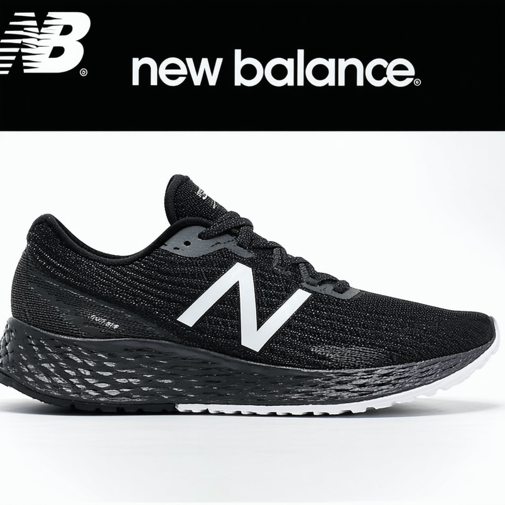 New Balance Womens W1980 Fresh Foam Zante Black/White 9 B