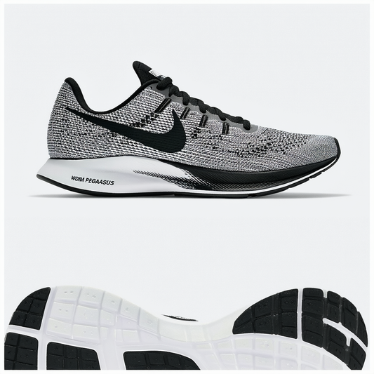 Nike Women's Air Zoom Pegasus 32 Print Running Shoe Black/White Size 9