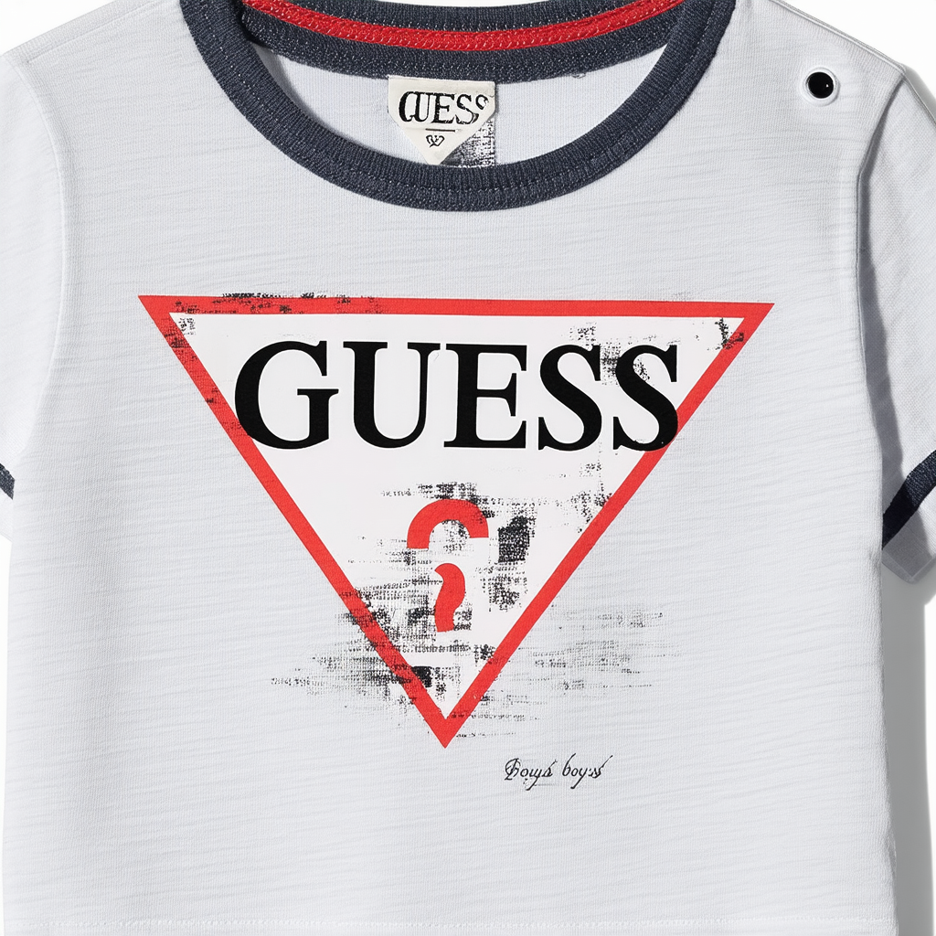 GUESS Boys' Little Slick Print Logo Organic Cotton T-Shirt