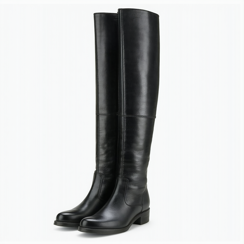 Clarks Plaza Beagle Womens Size 9 Black Leather Fashion Knee-High Boots